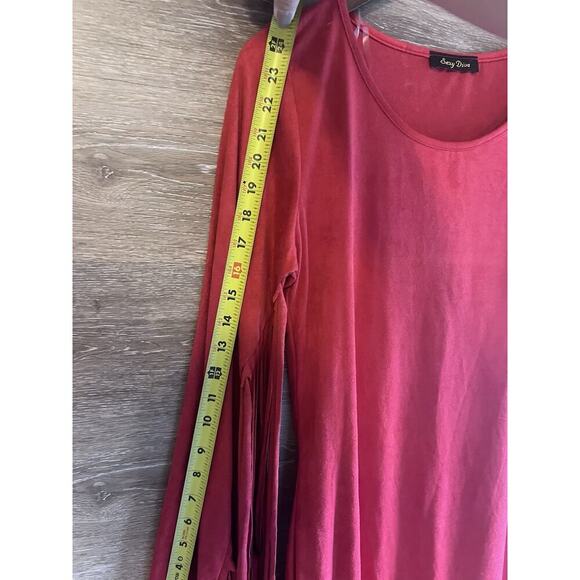 Red Dress Fringe Cowgirl Country Rodeo Size S/M Sexy Bodycon Mini Stretchy - Picture 8 of 10